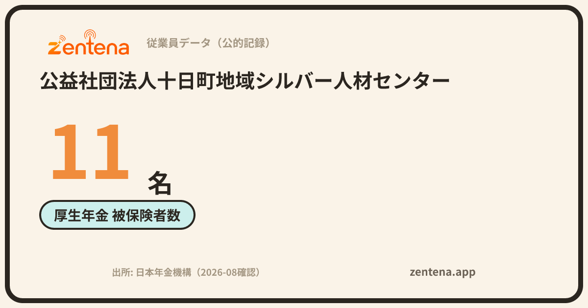 公益社団法人十日町地域シルバー人材センターの従業員データカード