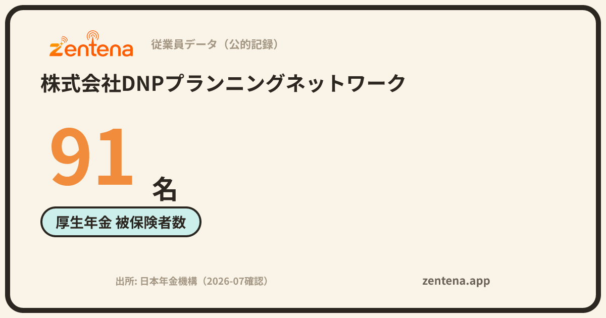 株式会社DNPプランニングネットワークの従業員データカード