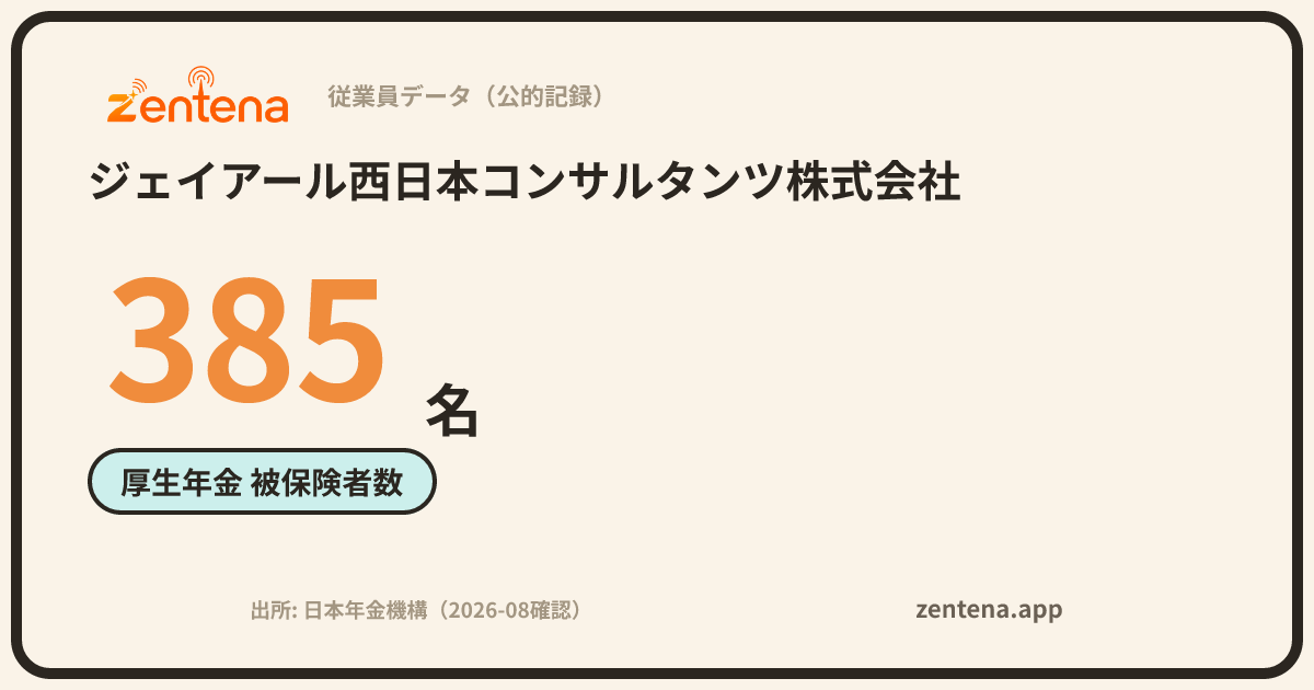 ジェイアール西日本コンサルタンツ株式会社の従業員データカード