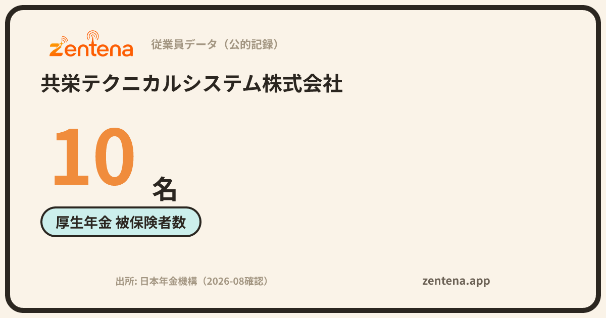 共栄テクニカルシステム株式会社の従業員データカード