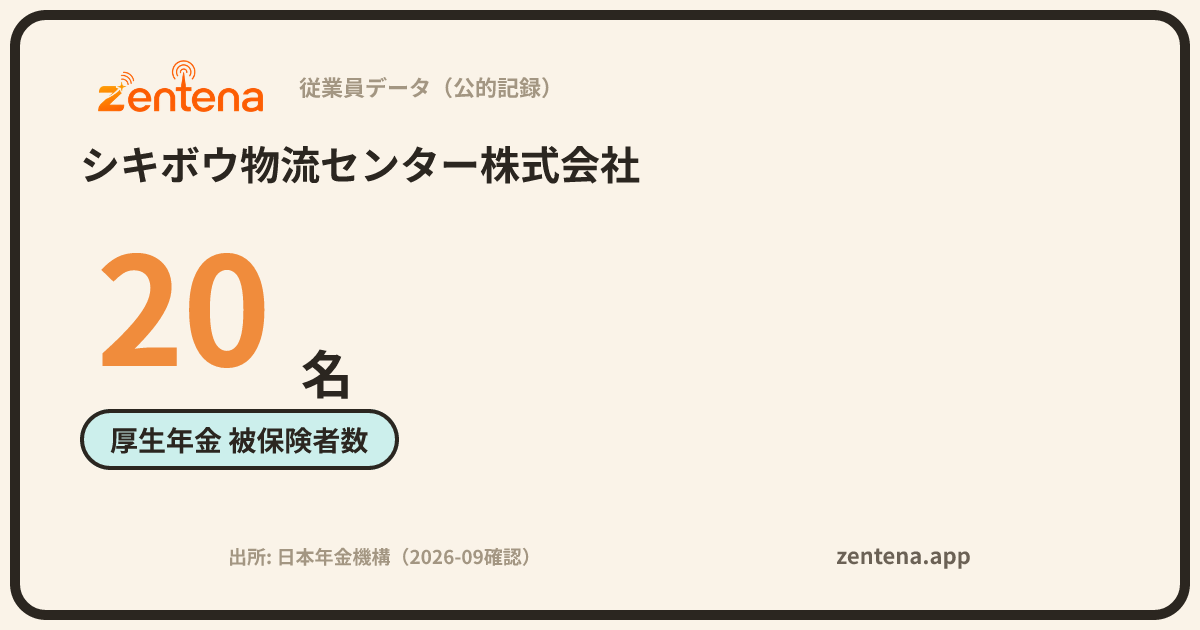シキボウ物流センター株式会社の従業員データカード