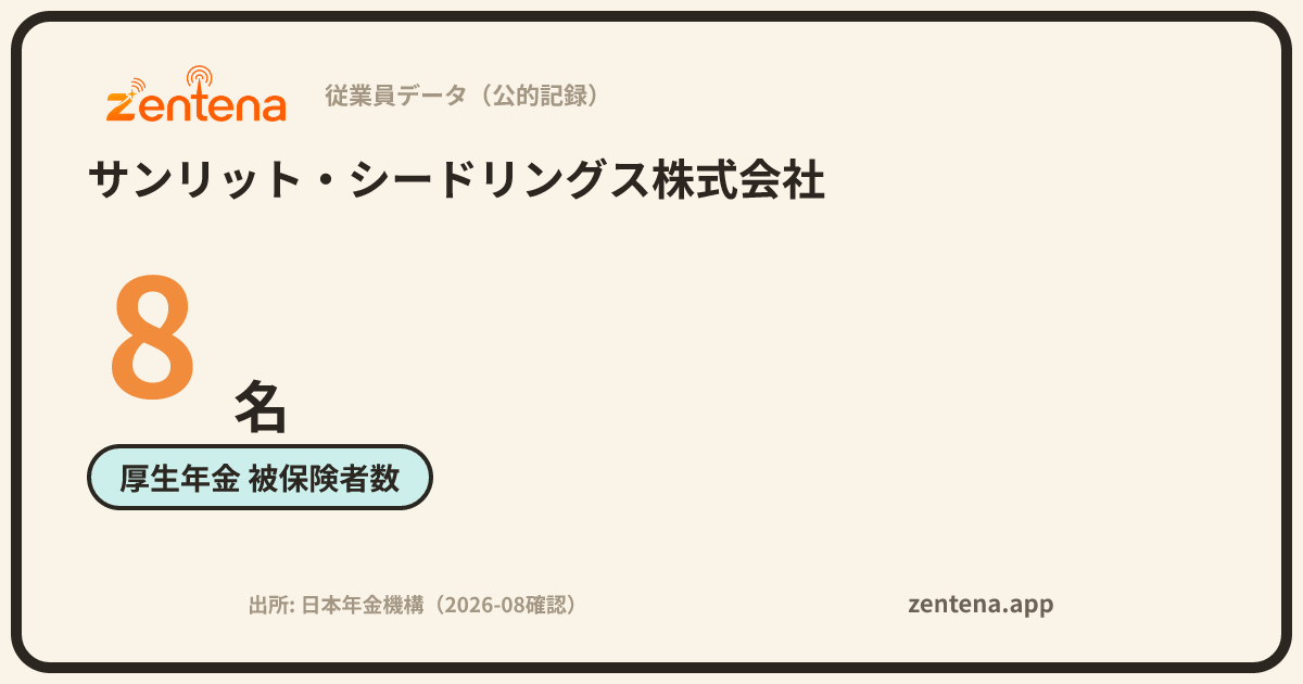 サンリット・シードリングス株式会社の従業員データカード