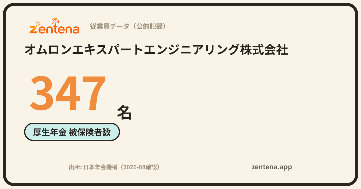 オムロンエキスパートエンジニアリング株式会社の従業員データカード
