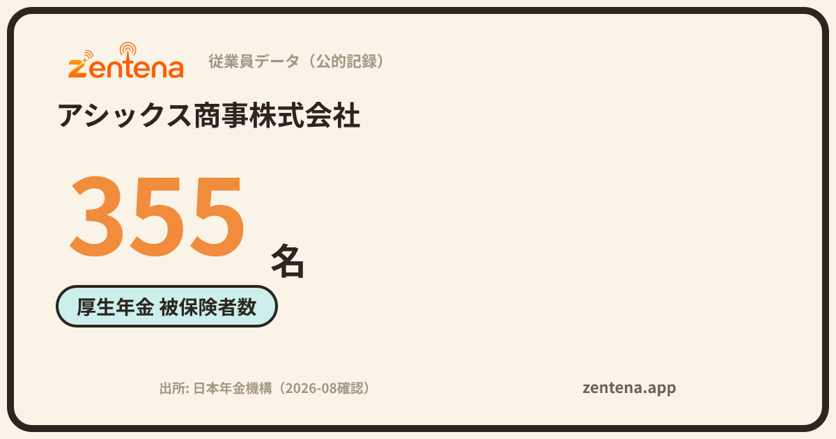アシックス商事株式会社の従業員データカード
