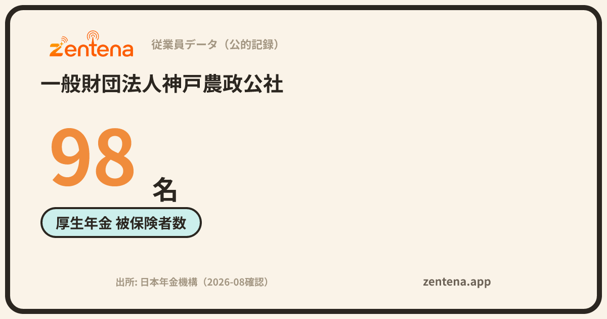 一般財団法人神戸農政公社の従業員データカード