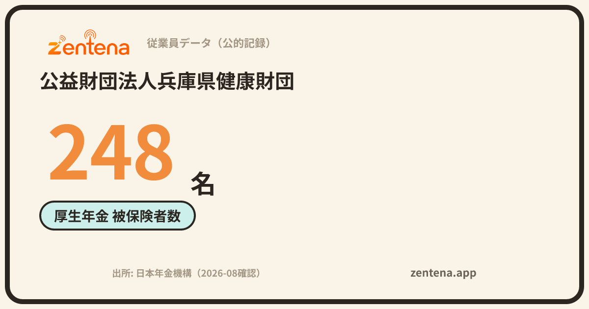 公益財団法人兵庫県健康財団の従業員データカード