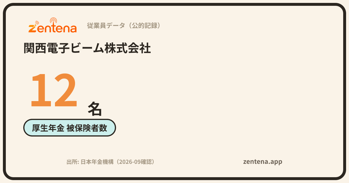 関西電子ビーム株式会社の従業員データカード