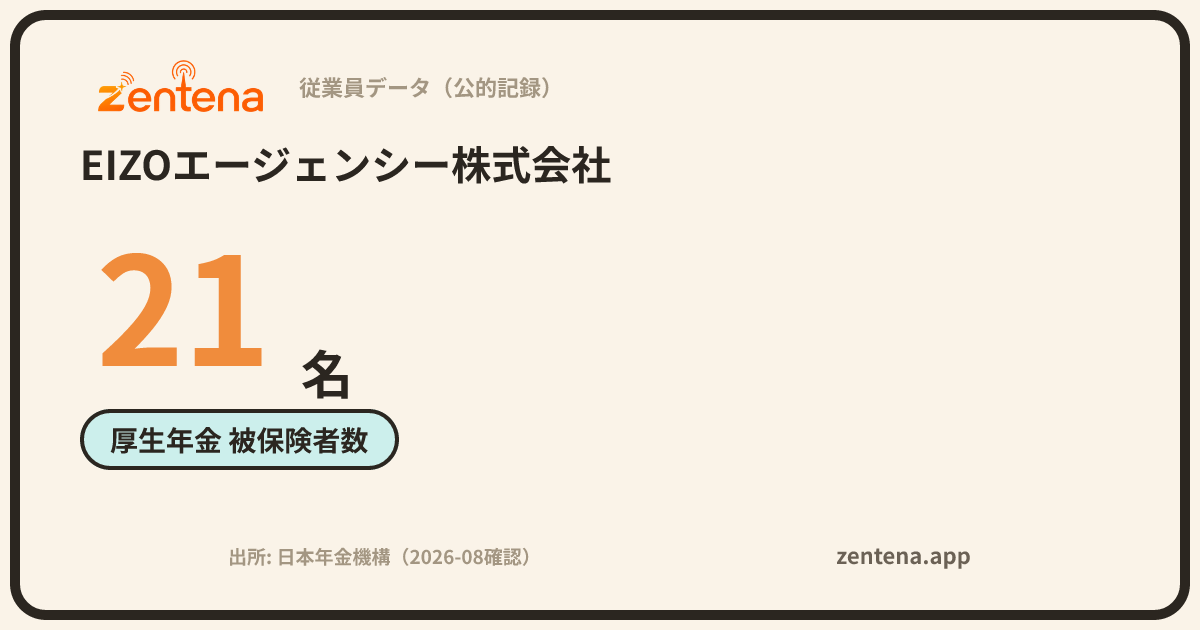 EIZOエージェンシー株式会社の従業員データカード