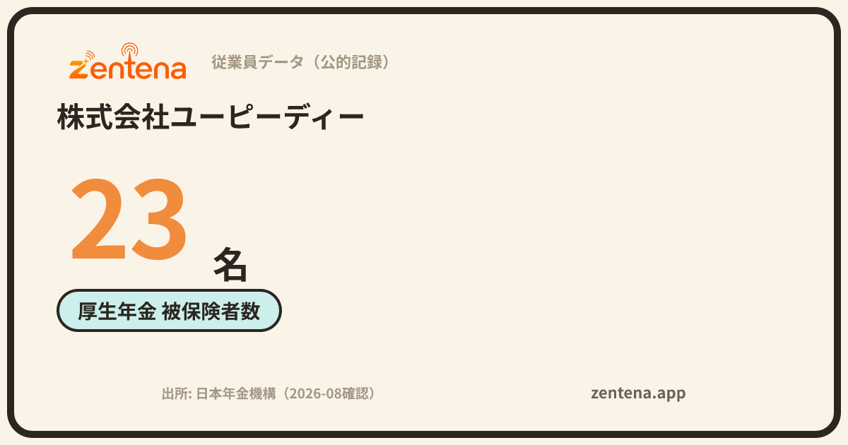 株式会社ユーピーディーの従業員データカード