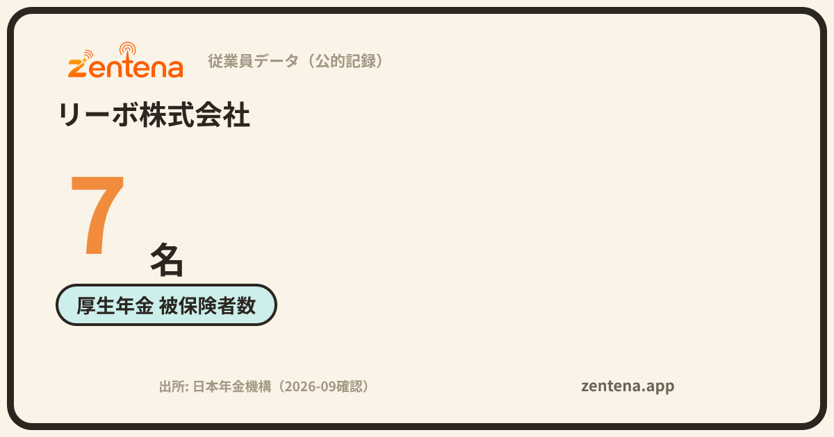 リーボ株式会社の従業員データカード