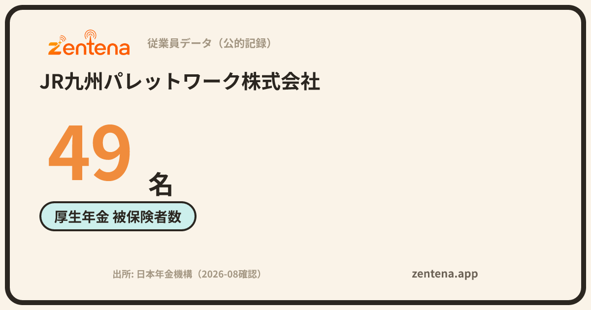 JR九州パレットワーク株式会社の従業員データカード