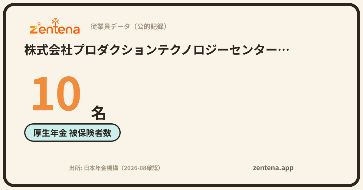 株式会社プロダクションテクノロジーセンター九州の従業員データカード