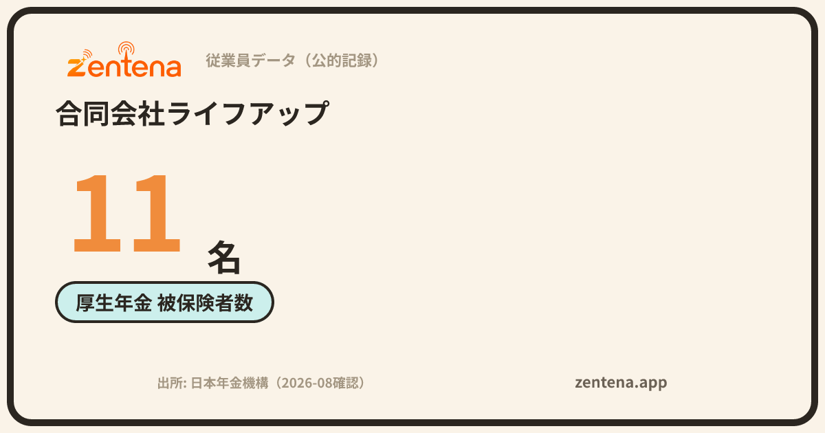 合同会社ライフアップの従業員データカード
