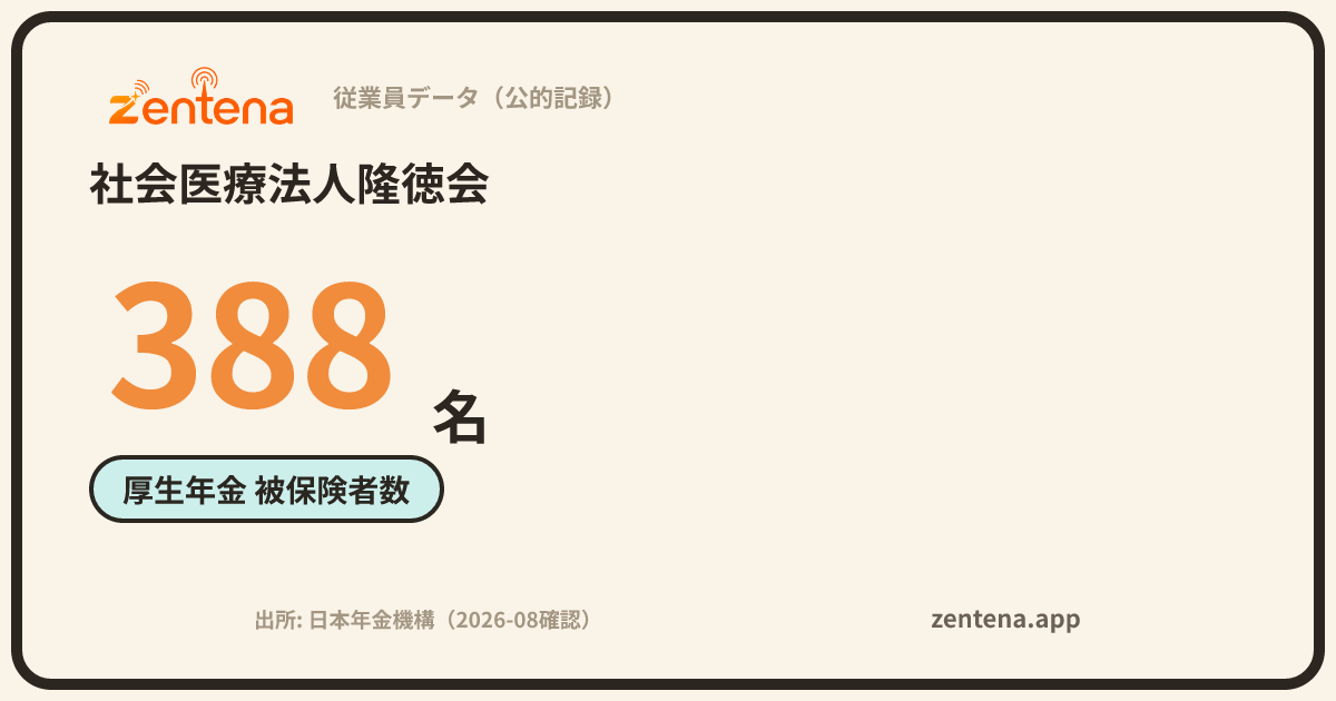 社会医療法人隆徳会の従業員データカード