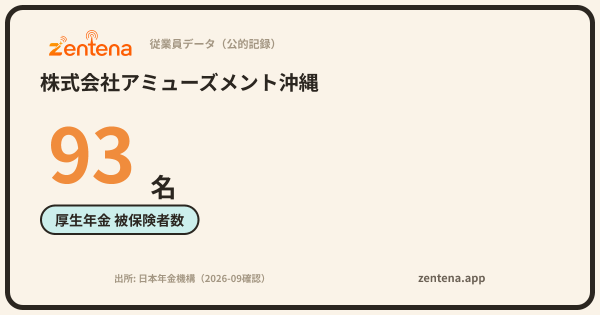 株式会社アミューズメント沖縄の従業員データカード