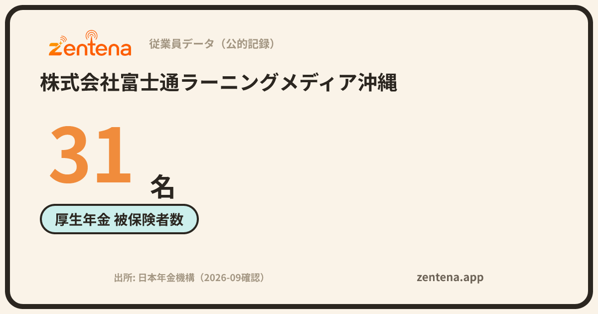 株式会社富士通ラーニングメディア沖縄の従業員データカード