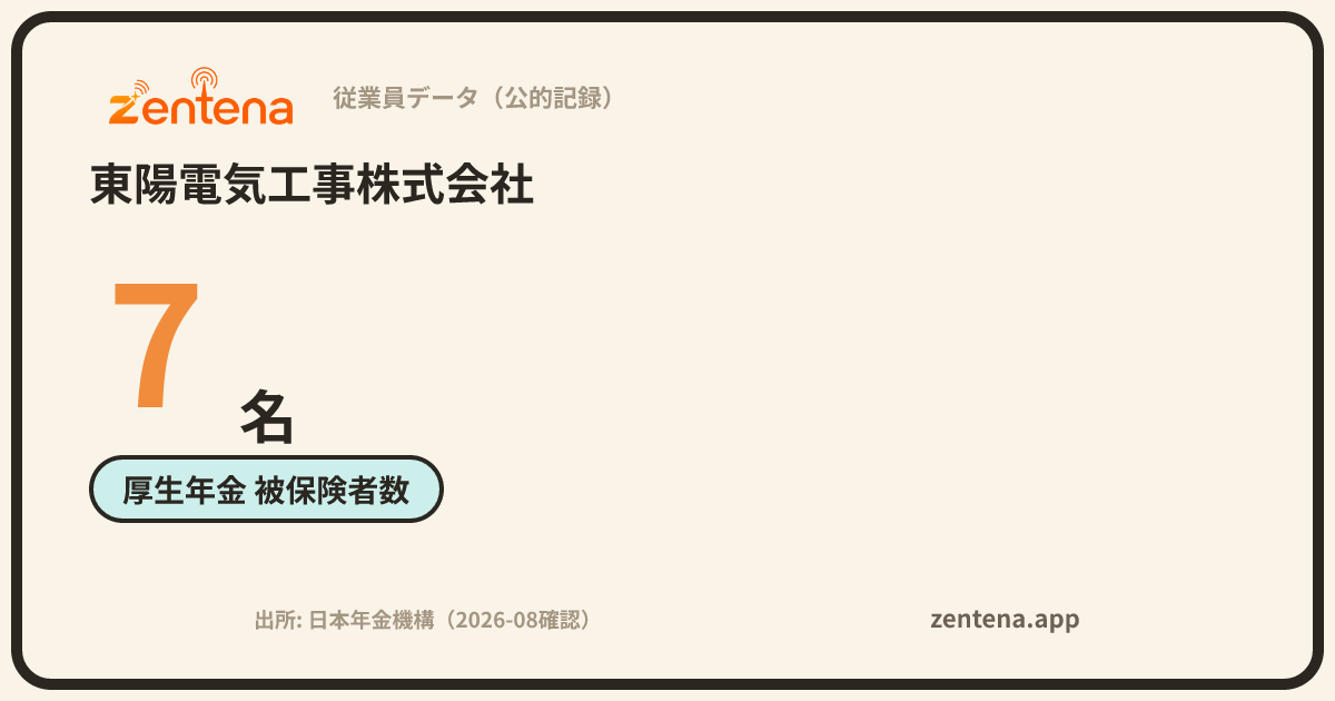 東陽電気工事株式会社の従業員データカード
