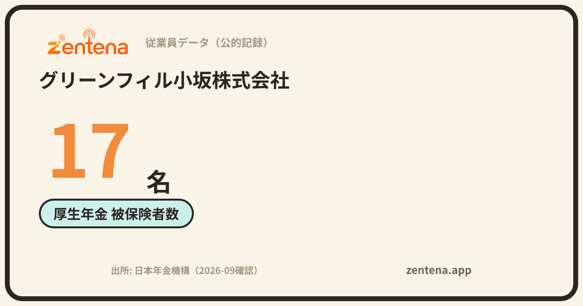 グリーンフィル小坂株式会社の従業員データカード