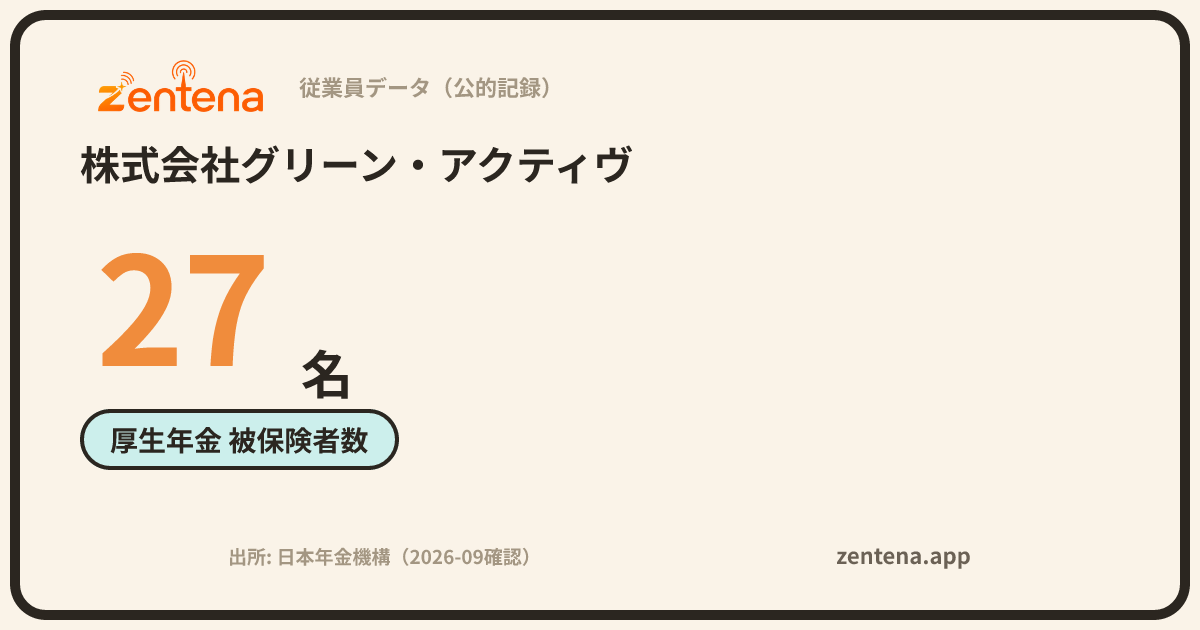 株式会社グリーン・アクティヴの従業員データカード