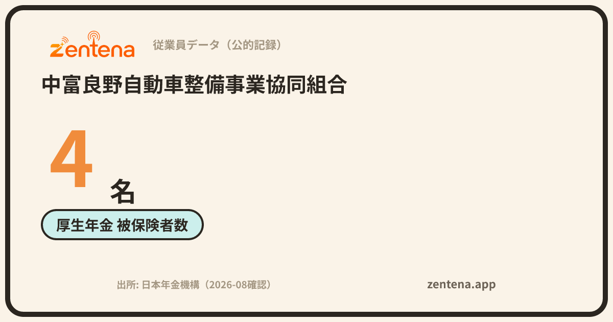 中富良野自動車整備事業協同組合の従業員データカード