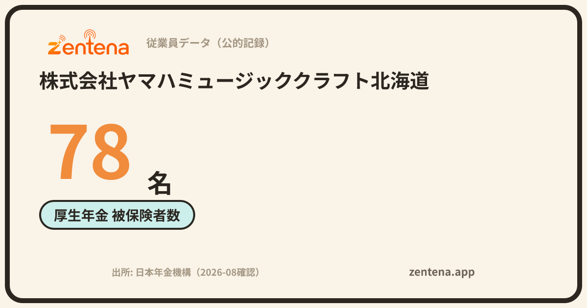 株式会社ヤマハミュージッククラフト北海道の従業員データカード