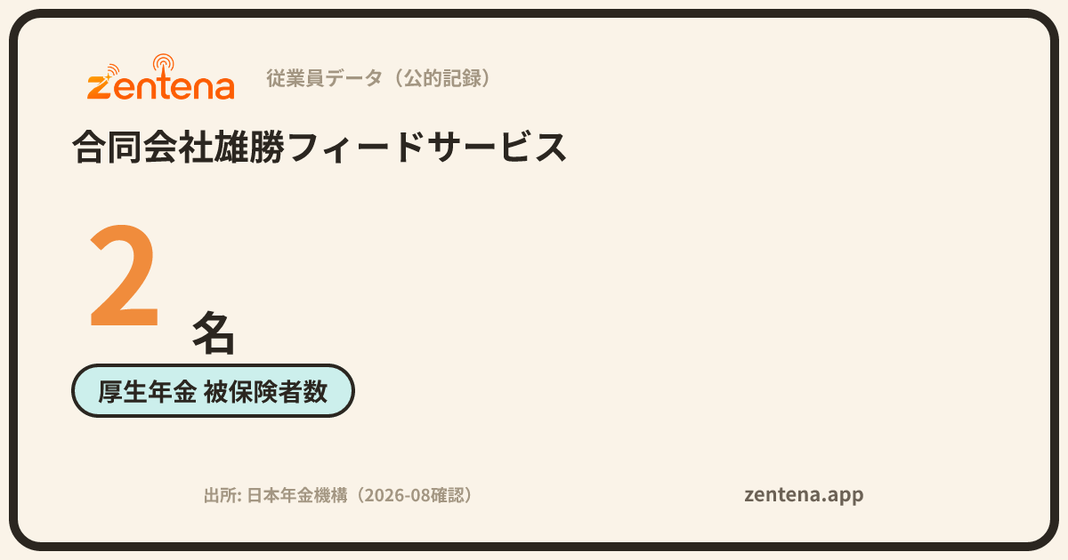 合同会社雄勝フィードサービスの従業員データカード