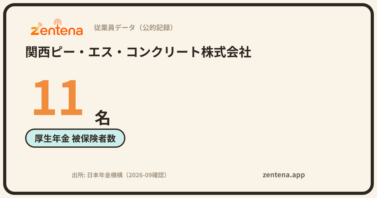 関西ピー・エス・コンクリート株式会社の従業員データカード