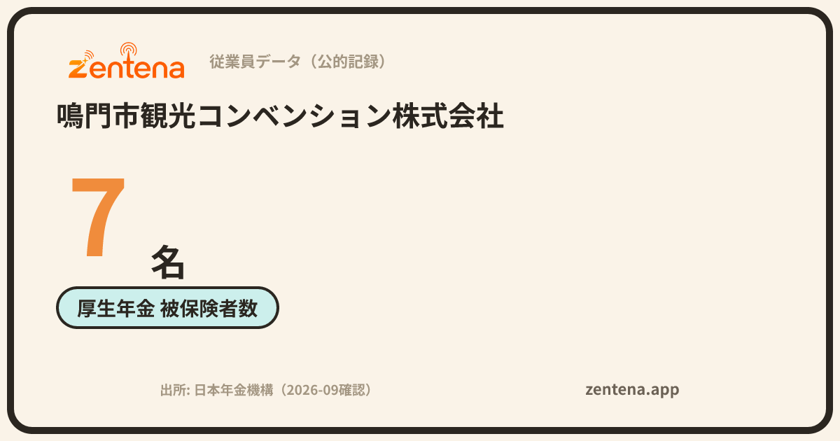 鳴門市観光コンベンション株式会社の従業員データカード
