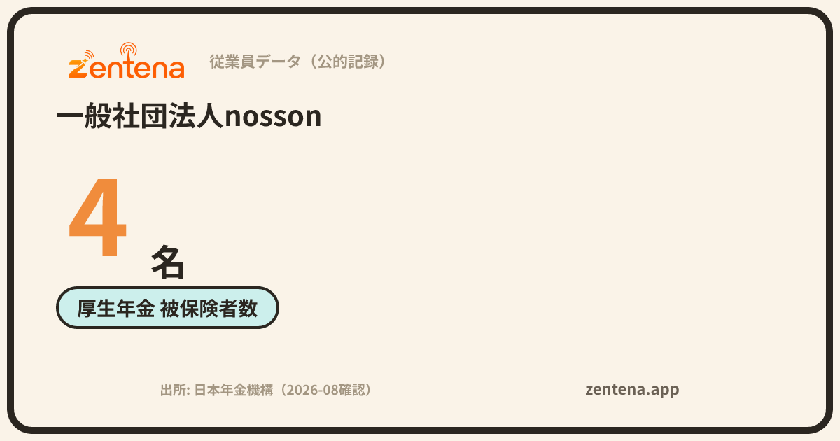 一般社団法人nossonの従業員データカード