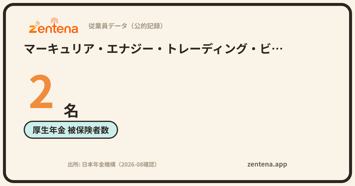 マーキュリア・エナジー・トレーディング・ビーヴィの従業員データカード