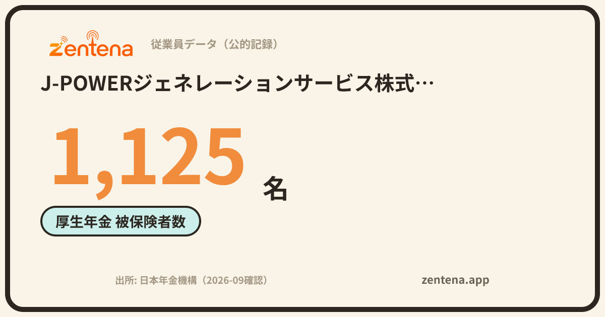 J-POWERジェネレーションサービス株式会社の従業員データカード
