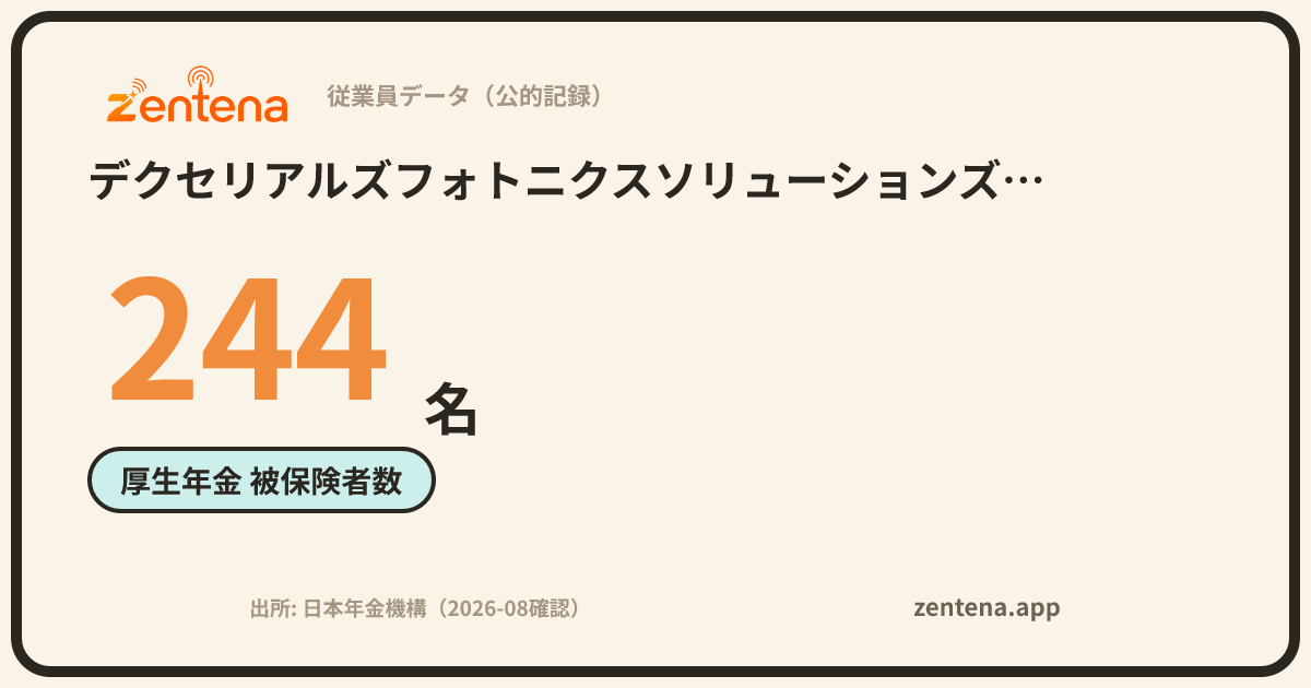 デクセリアルズフォトニクスソリューションズ株式会社の従業員データカード