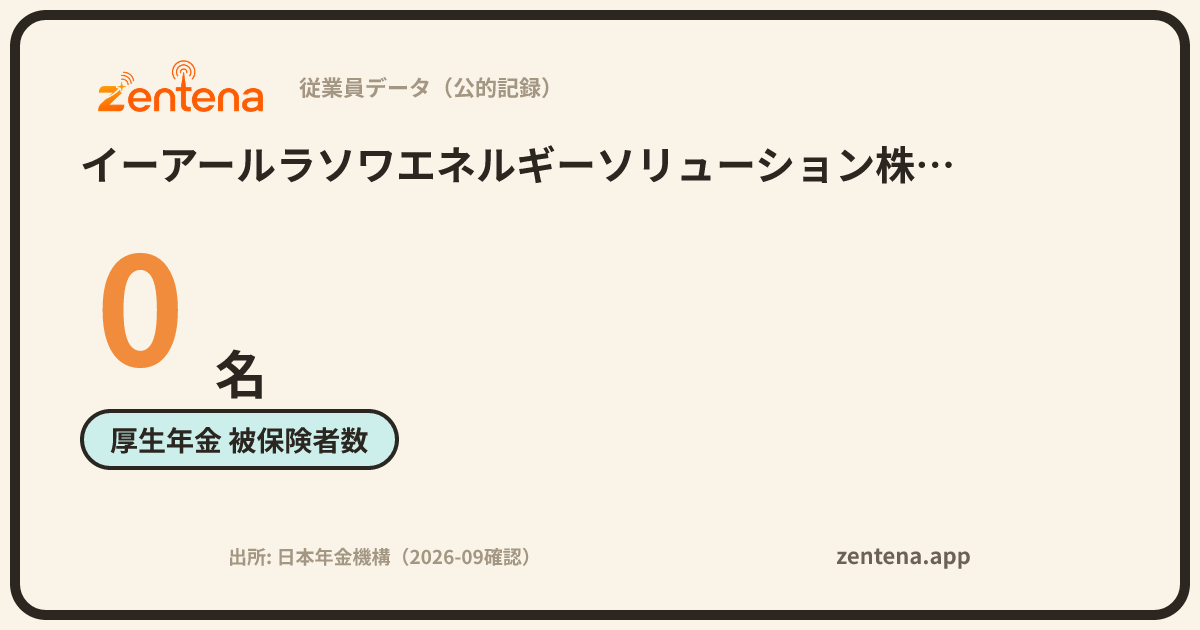 イーアールラソワエネルギーソリューション株式会社の従業員データカード