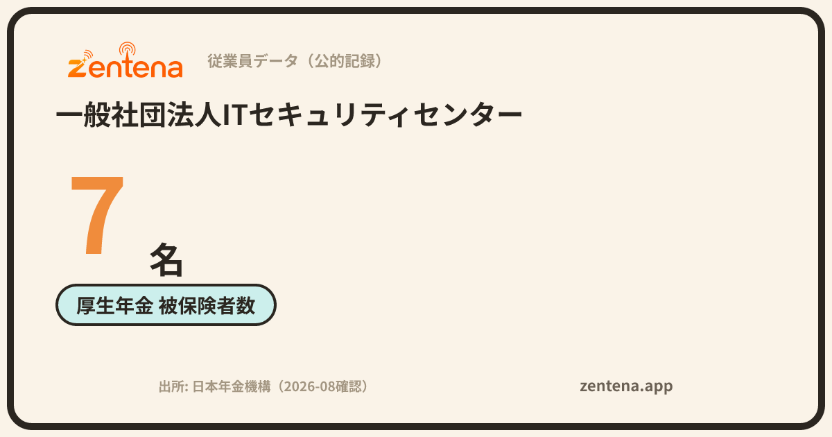 一般社団法人ITセキュリティセンターの従業員データカード
