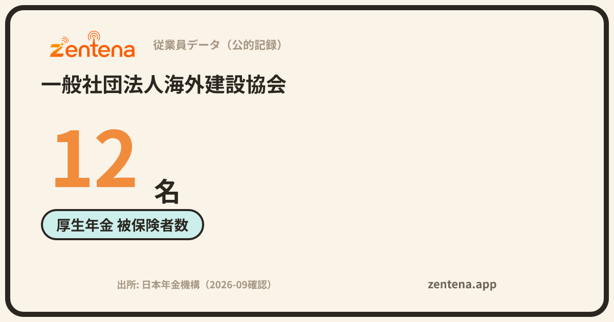 一般社団法人海外建設協会の従業員データカード