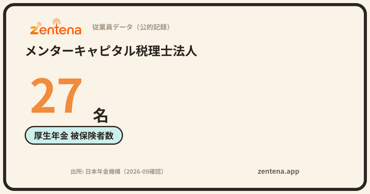 メンターキャピタル税理士法人の従業員データカード