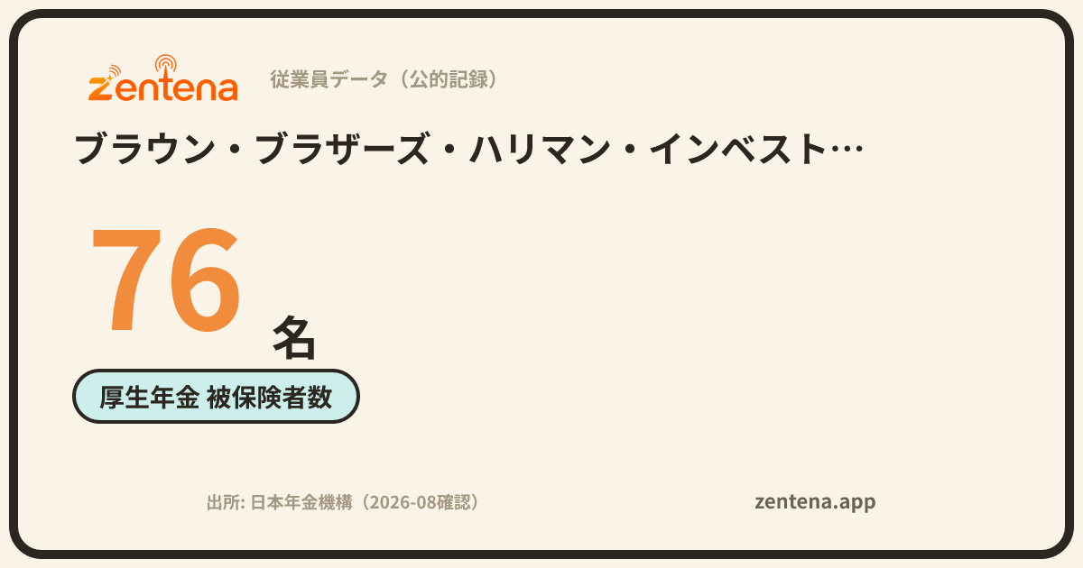 ブラウン・ブラザーズ・ハリマン・インベストメント・サービス株式会社の従業員データカード