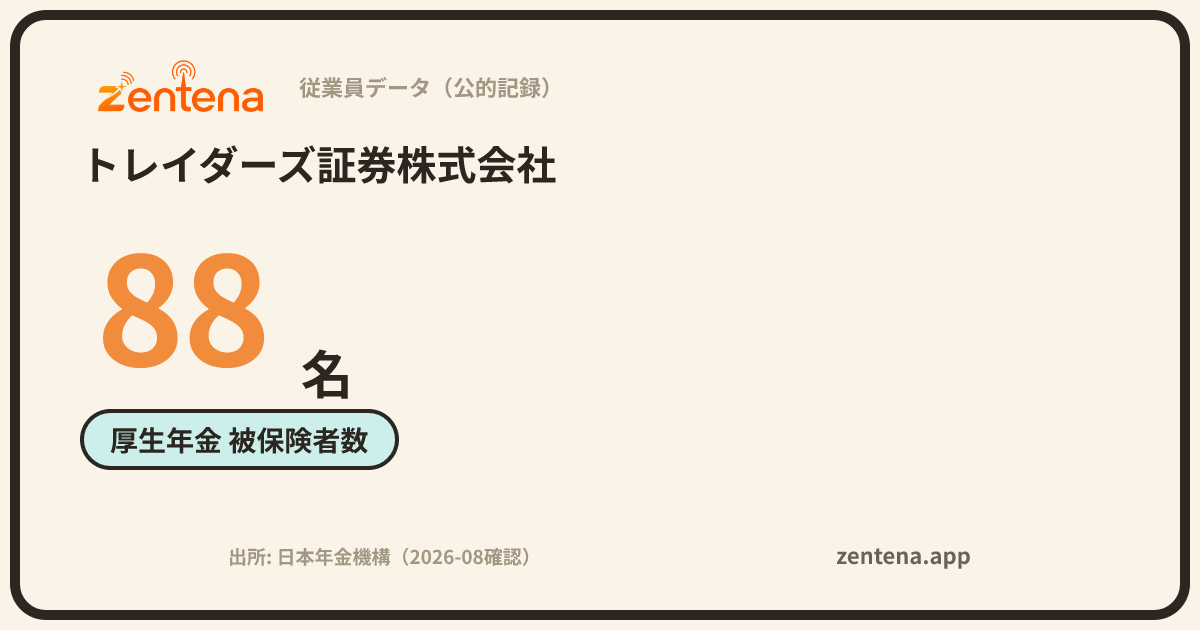 トレイダーズ証券株式会社の従業員データカード