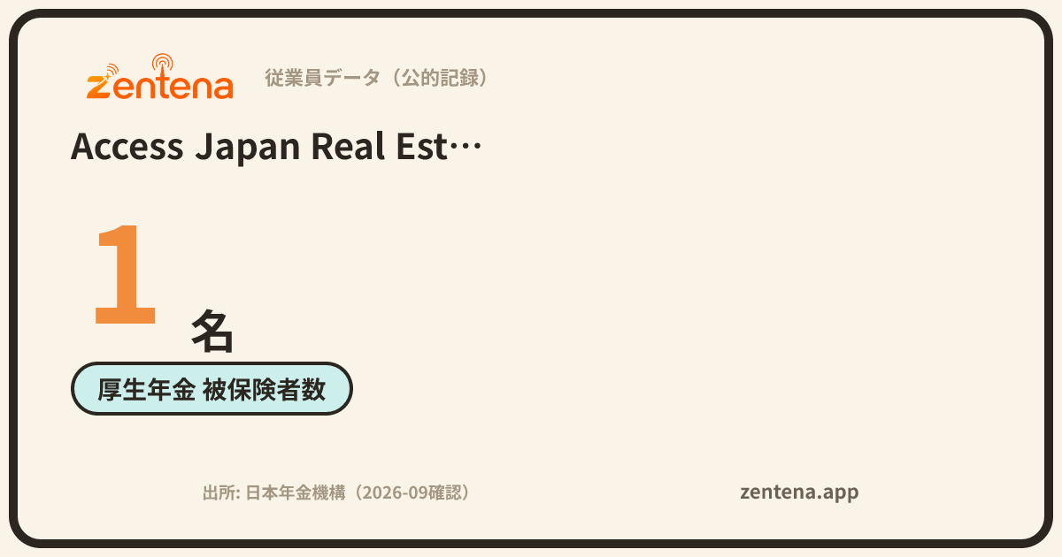 Access Japan Real Estate株式会社の従業員データカード