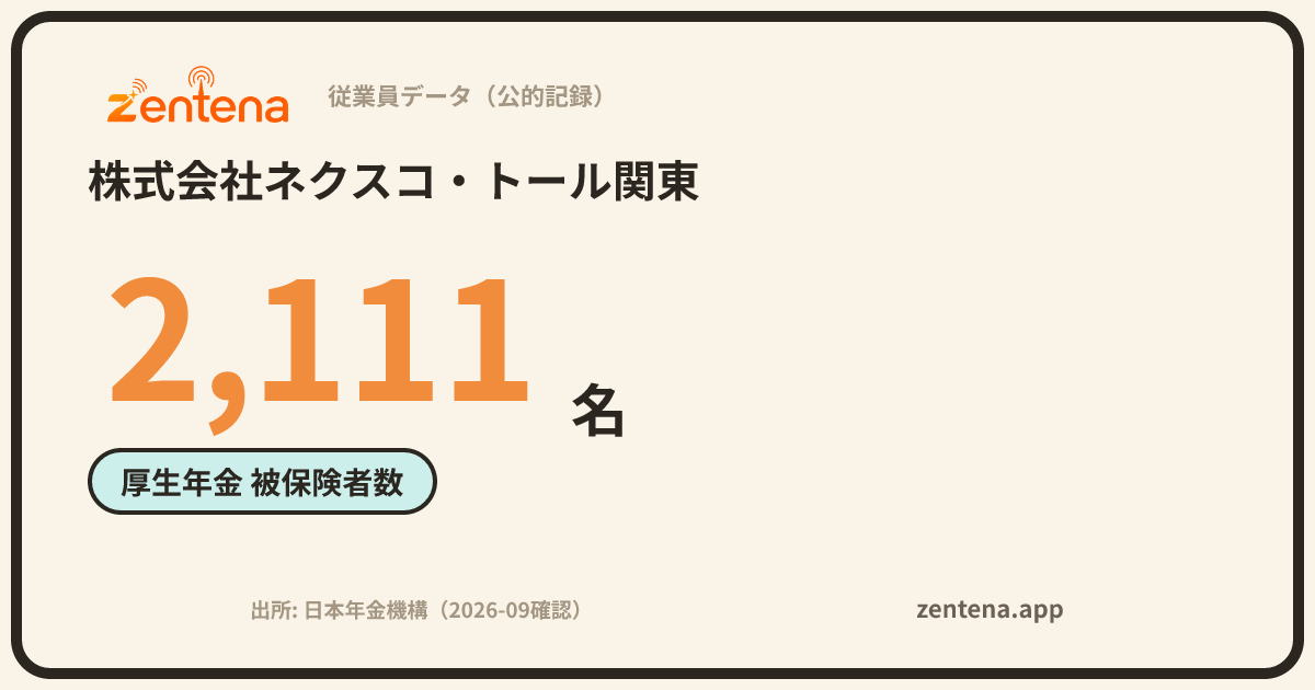 株式会社ネクスコ・トール関東の従業員データカード