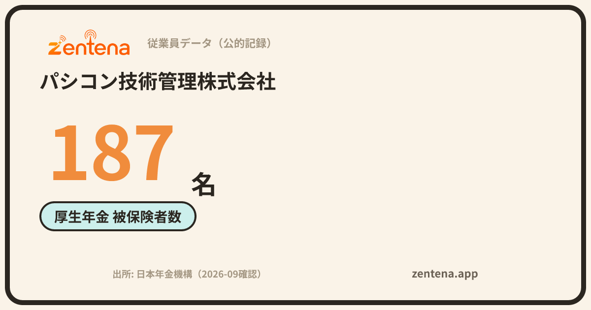 パシコン技術管理株式会社の従業員データカード