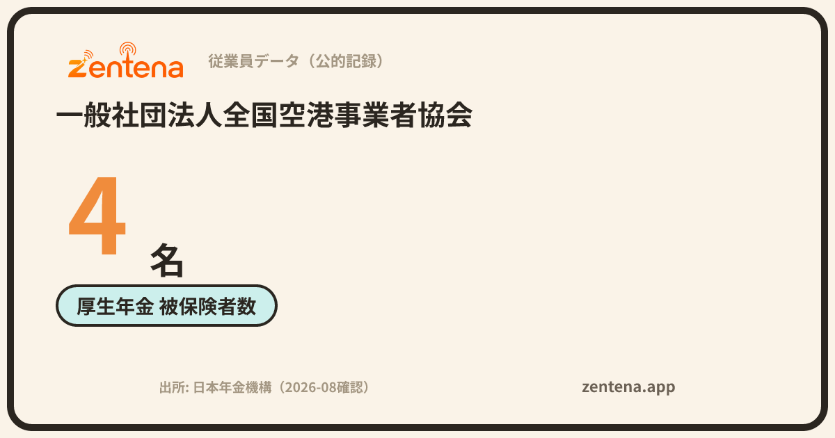 一般社団法人全国空港事業者協会の従業員データカード