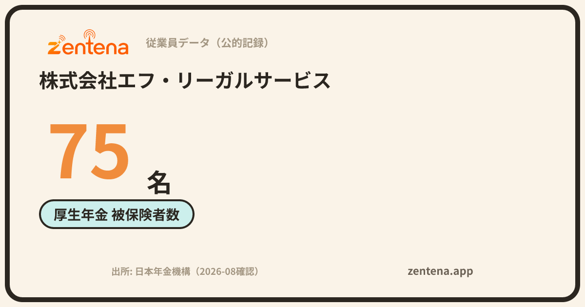株式会社エフ・リーガルサービスの従業員データカード