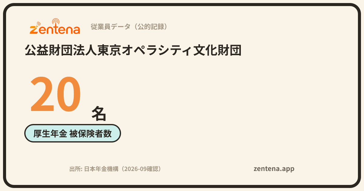 公益財団法人東京オペラシティ文化財団の従業員データカード