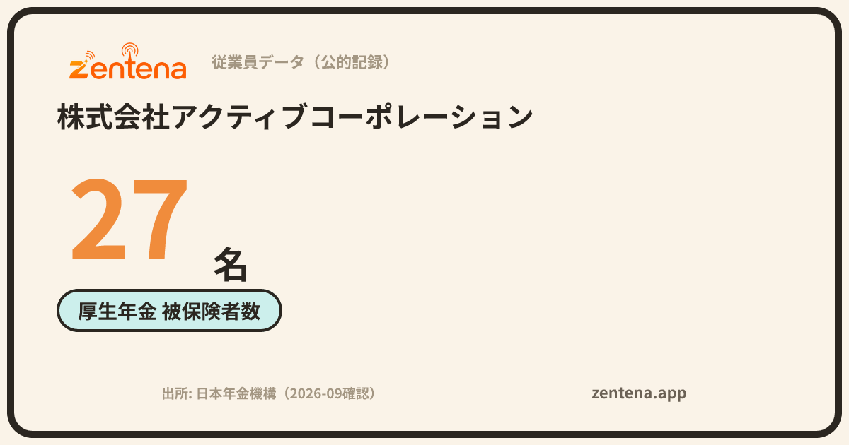 株式会社アクティブコーポレーションの従業員データカード