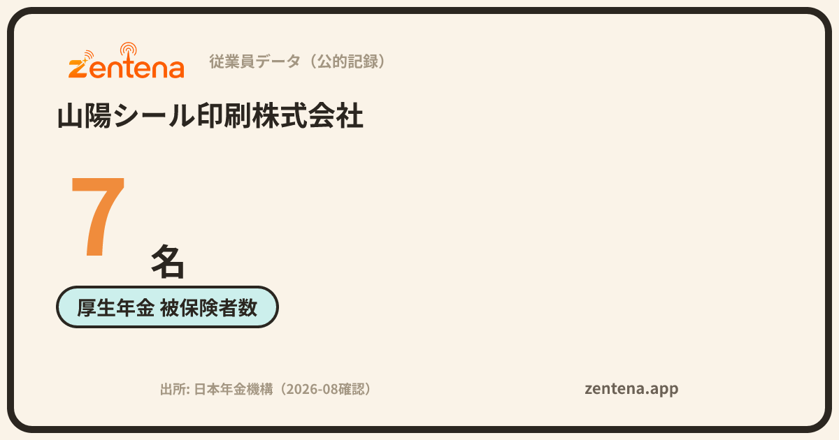 山陽シール印刷株式会社の従業員データカード