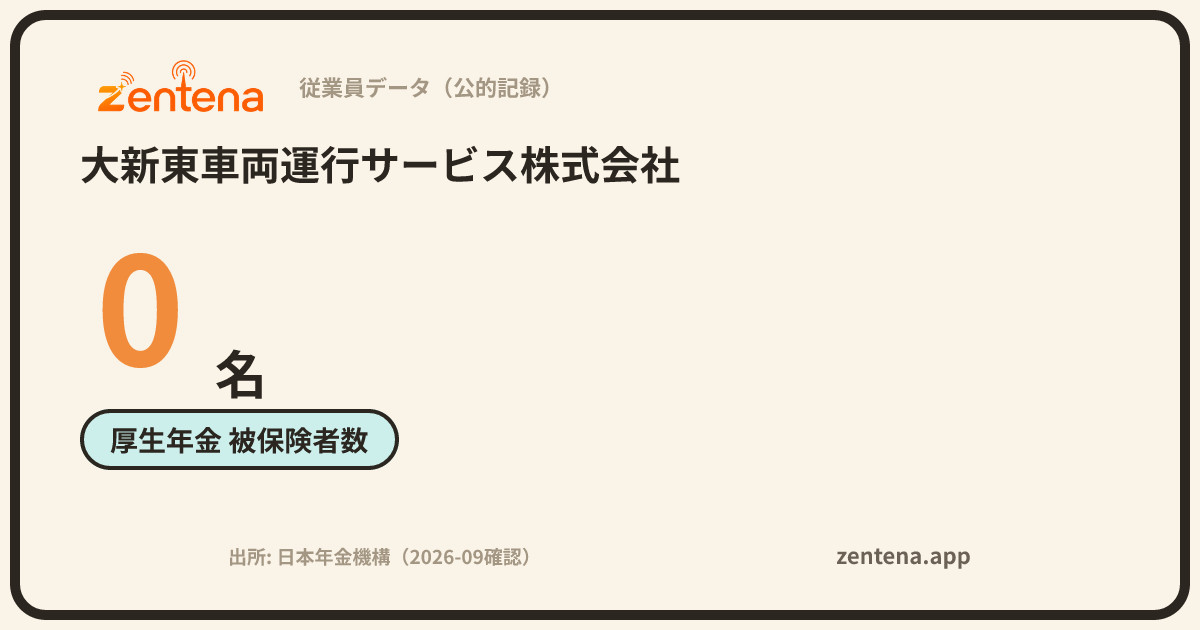 大新東車両運行サービス株式会社の従業員データカード