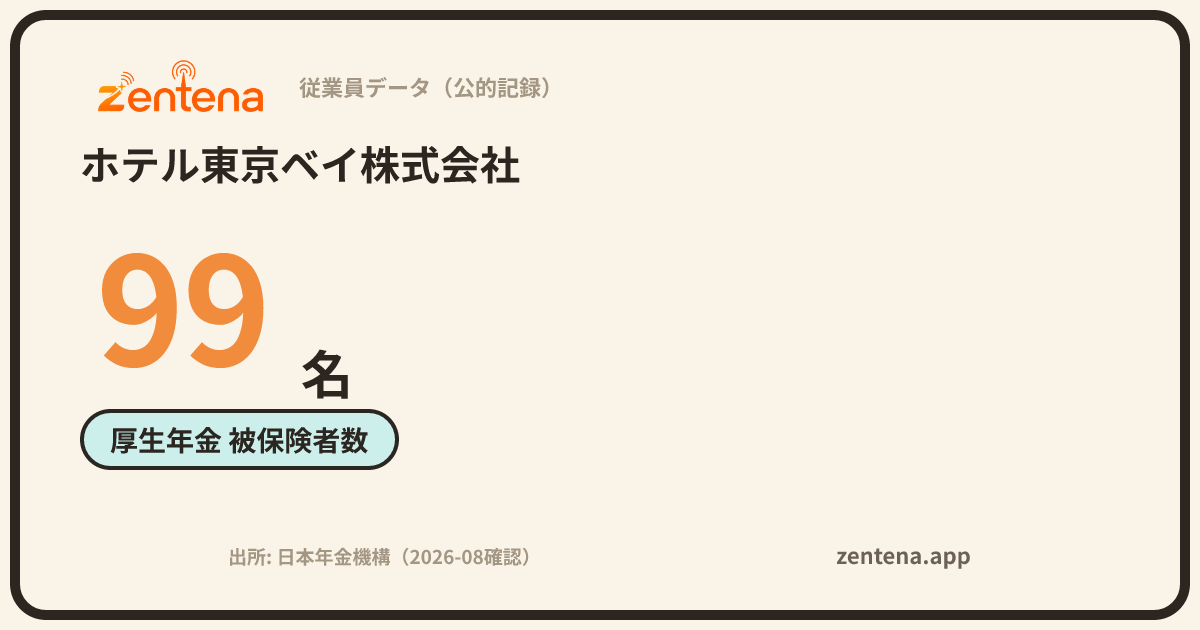 ホテル東京ベイ株式会社の従業員データカード
