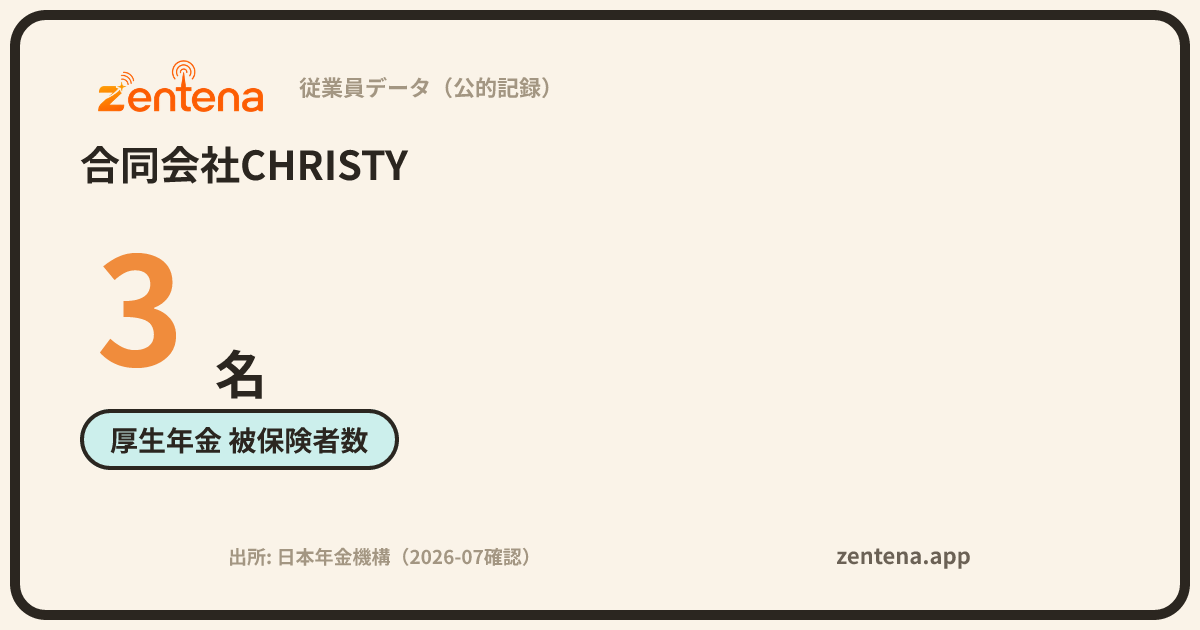 合同会社CHRISTYの従業員データカード