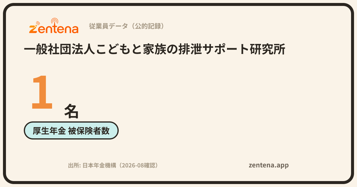 一般社団法人こどもと家族の排泄サポート研究所の従業員データカード